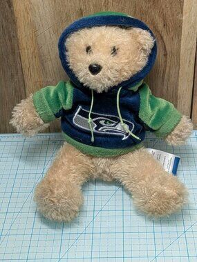 Seattle Seahawks Plush Hoodie 8" Bear NFL Team Logo